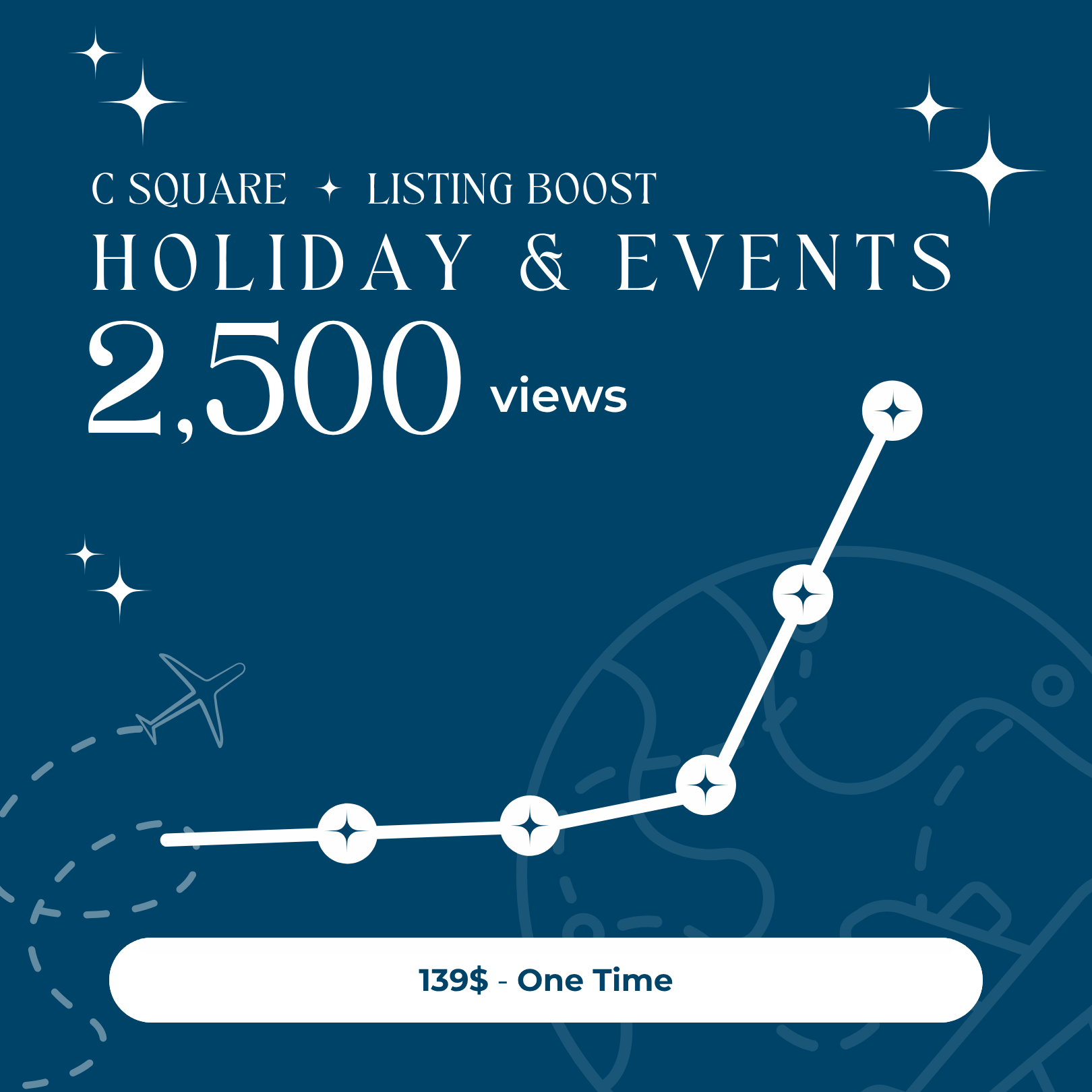 C Square Listing Boost: Holiday & Events Boost (2,500 Views)